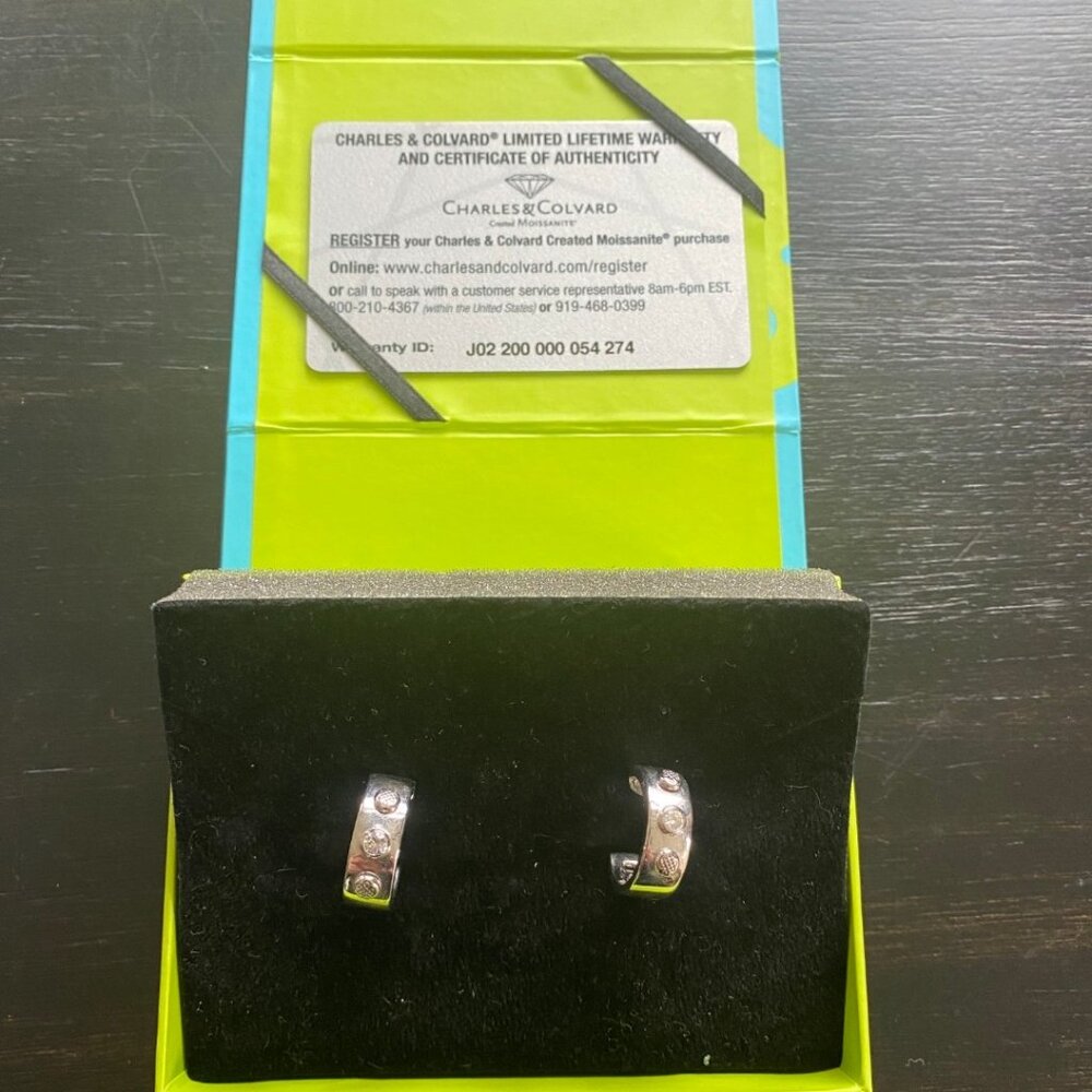 Charles & Covard for Lulu Avenue Sterling Silver & Moissanite Earrings